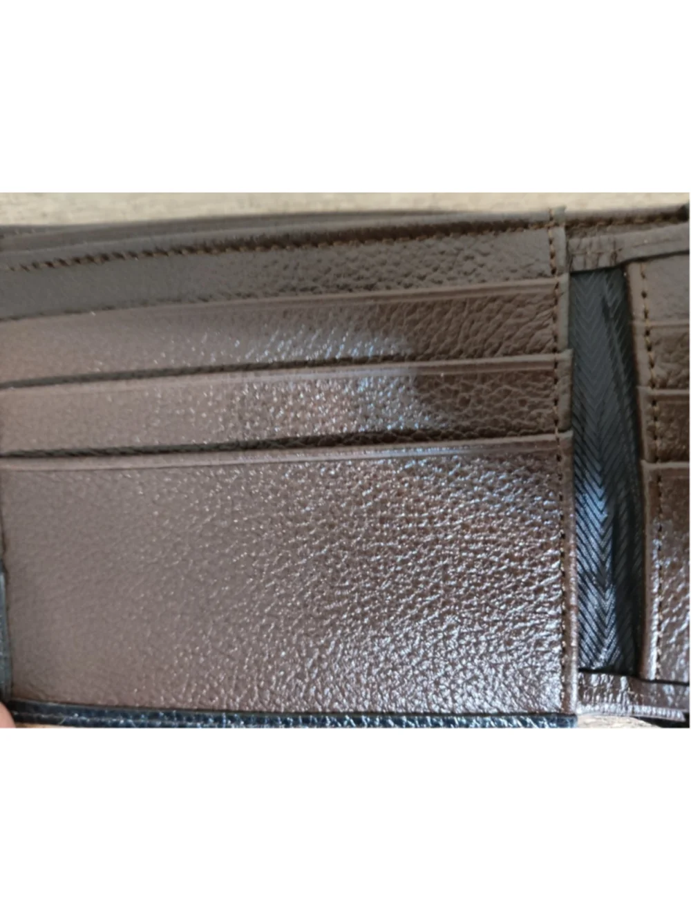ARON Men's Black and Brown Bifold Wallet